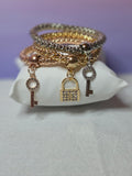 Lock & Key Charm Bracelet Set